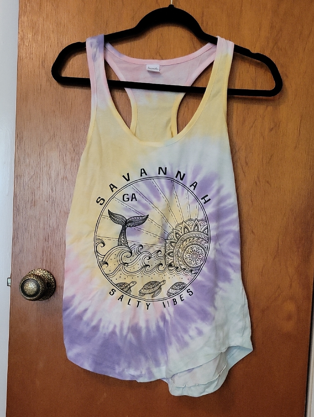 Savannah Tie-Dye Racerback Tank - Yellow & Lavender